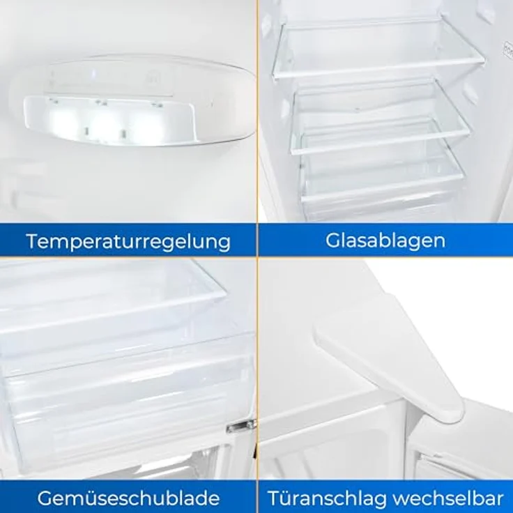 Exquisit Kühl-Gefrierkombination KGC231-60-E-050C weiss | 157 l Nutzinhalt | Schnellkühlen | Alarm | 4* Gefrieren – Bild 3