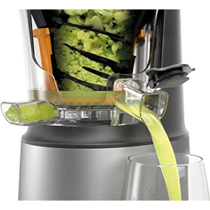 Kenwood JMP85.000SI PureJuice XL Slow Juicer, Entsafter, 270 Watt, XXL-Einfüllöffnung, Selbstreinigung, 1,3 Liter, silber – Bild 4