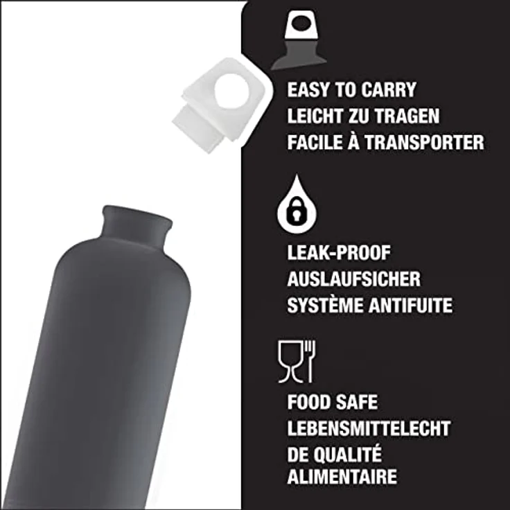 Sigg Lucid Shade Touch, Design Trinkflasche, 1 L, Aluminium, BPA Frei, Schwarz, 1.0 L – Bild 3