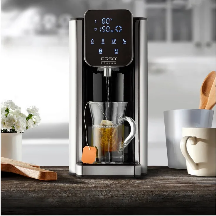 Caso Heißwasserspender HW 666 Inox, 2600 W, Edelstahl Design, 7 Temperatur- und Mengenausgaben, 2,7 L Wassertank