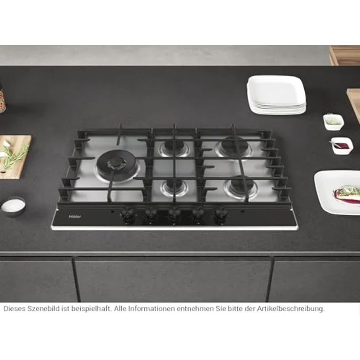 Haier HAHG7WL5XH NL Gaskochfeld, autark, 75 cm, mit Preci Flame und Sicherheitsgashahn – Bild 6