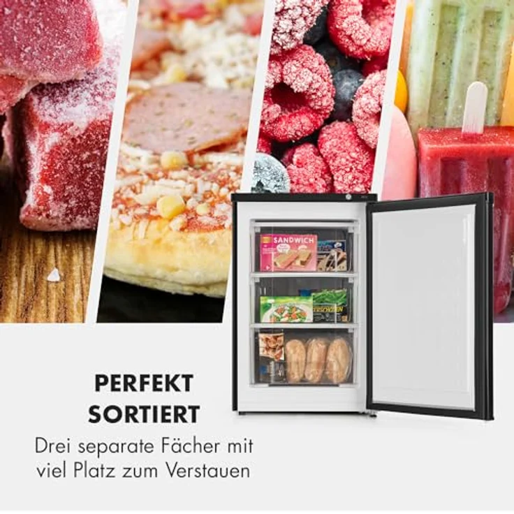 Klarstein Mini Gefrierschrank, Klein & Leise, Freistehender Gefrierschrank, 80L, Eiswürfelform & Eisschaber, Effiziente Gefrierschränke, Kompakter Freezer – Bild 2