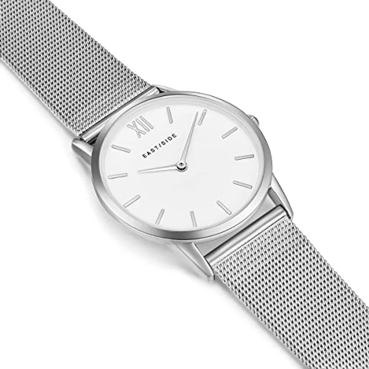 Eastside Damen Uhr analog Japanisches Quarzwerk mit Edelstahl Armband Silber 3 ATM 10080025, stilvolles Design mit Milanaise-Armband – Bild 5