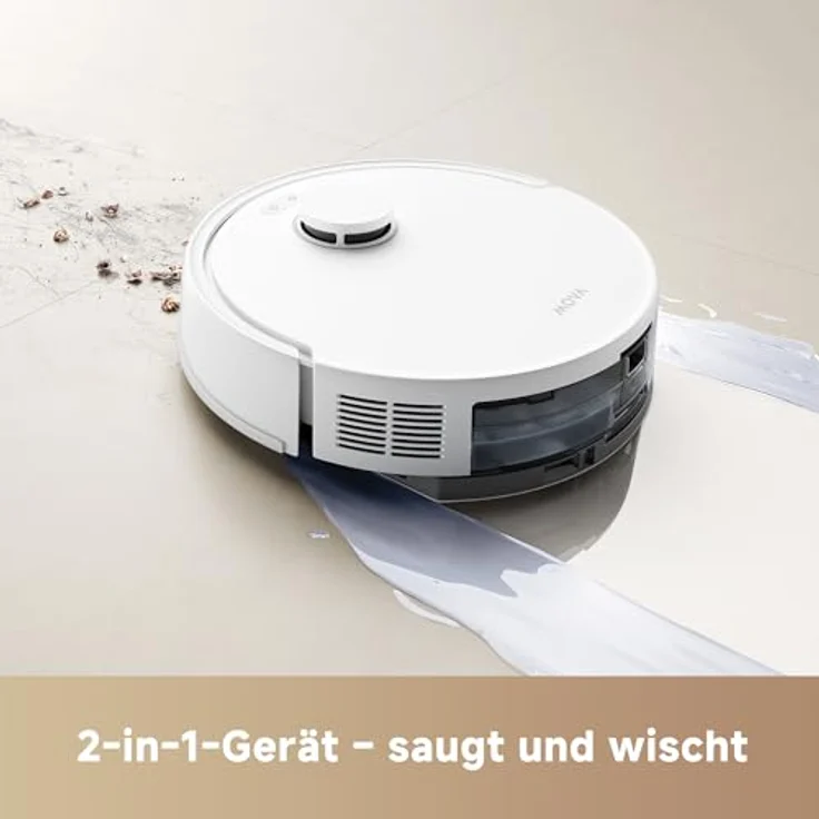 dreame Mova E20 Saugroboter mit Wischfunktion, LDS-Navigation, 5.000 Pa Saugkraft, 2-in-1 Staubsaugen und Wischen, Kompakte Bauweise, Schwarz – Bild 4