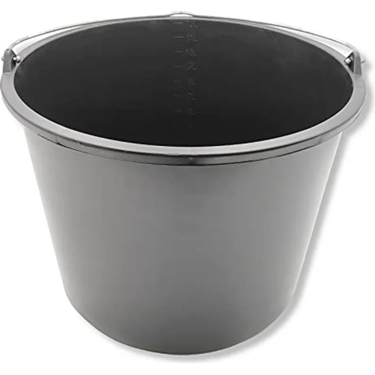 Baueimer DEWEPRO® - Mörteleimer - Putzeimer - extra stabil mit Henkel und Skalierung - 12l, 12 Liter