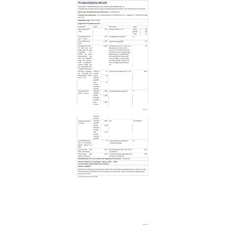 LG F6WV710P2S, Frontlader-Waschmaschine, A, Fassungsvermögen 10,5 kg, Standgerät, Breite 60 cm, elektrische Fehlerdiagnose, Multifunktionsanzeige – Bild 6