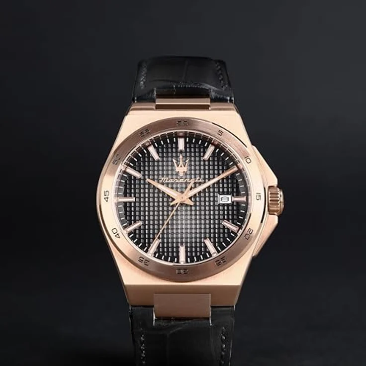 Maserati Herrenuhr Speed Slim, 40 mm, analoge Uhr mit Datum, graues Zifferblatt, Armband aus Leder, R8851153001 – Bild 5