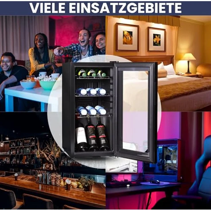 Sommertal Getränkekühlschrank GK50, 50L, 76 cm hoch, Touchscreen, Schloss, schwarz, energiesparend und leise – Bild 7
