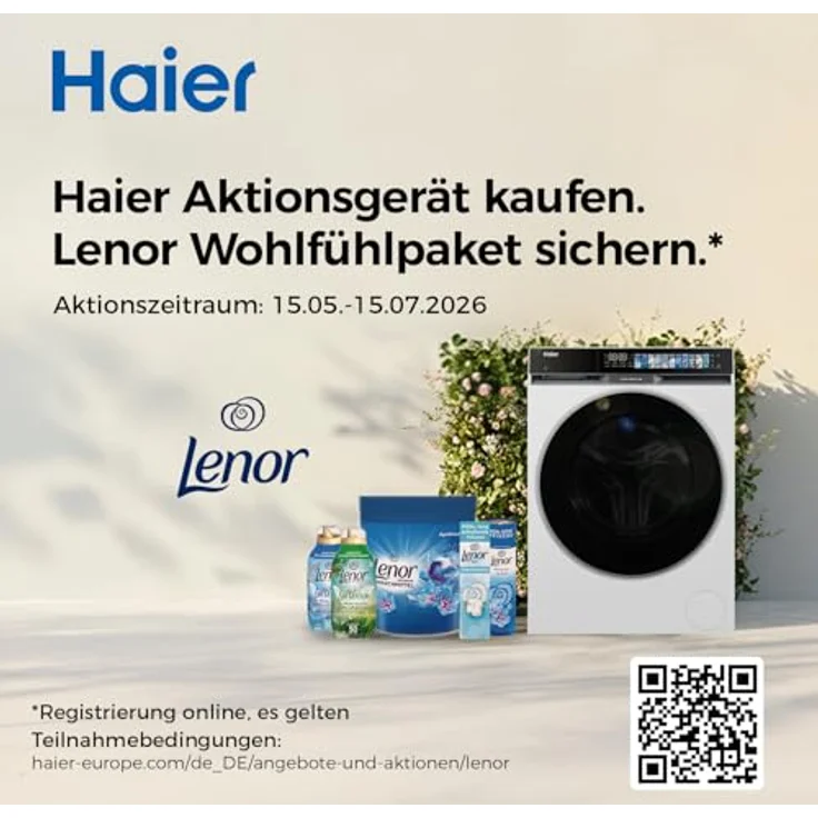 Haier Waschtrockner HWD80-BP14637T, 8 kg Waschen, 5 kg Trocknen, 1400 U/min, Smart AI Automatikprogramm, Weiß – Bild 2