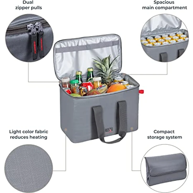 Resto Kühlbox 23L, strapazierfähiges Polyester, passive Kühlung, praktische Seitentasche – Bild 4