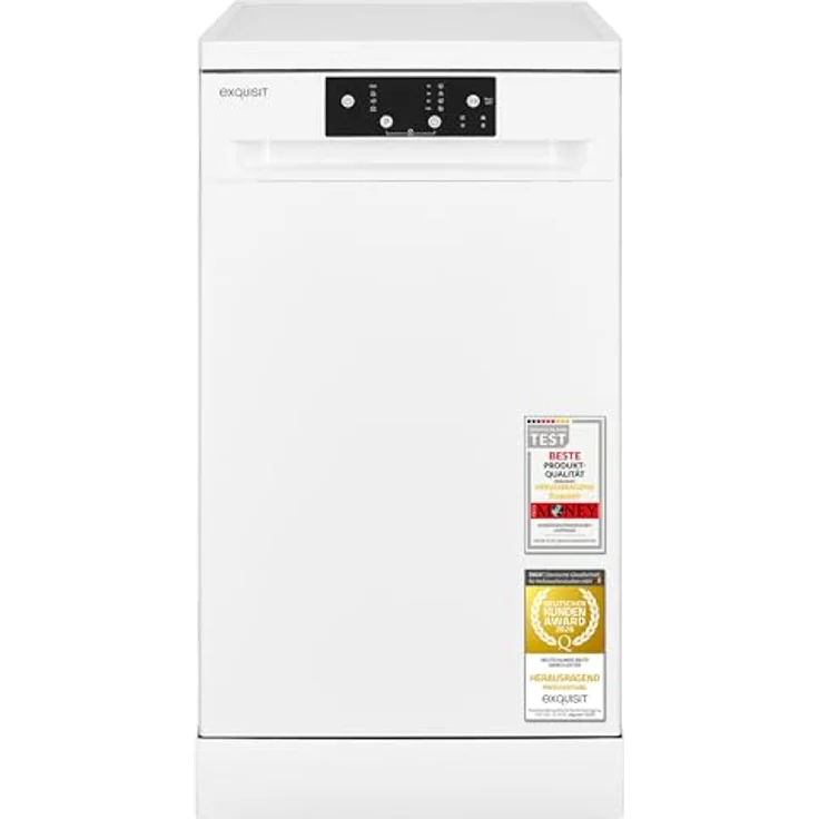 Exquisit GSP9109-450D, Geschirrspüler für 9 Maßgedecke, 4 Programme, Eco 10 L, Startzeitvorwahl, Aquastop, weiß – Bild 2