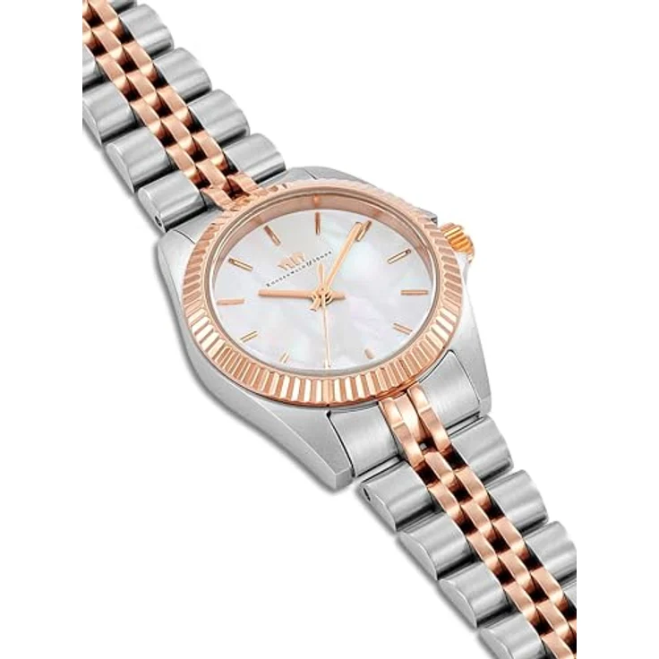 Rhodenwald & Söhne Quarzuhr Cassina silber/roségold, Edelstahl-Armband, Perlmutt-Zifferblatt, Obélisque-Zeiger, 5 ATM wasserdicht – Bild 7