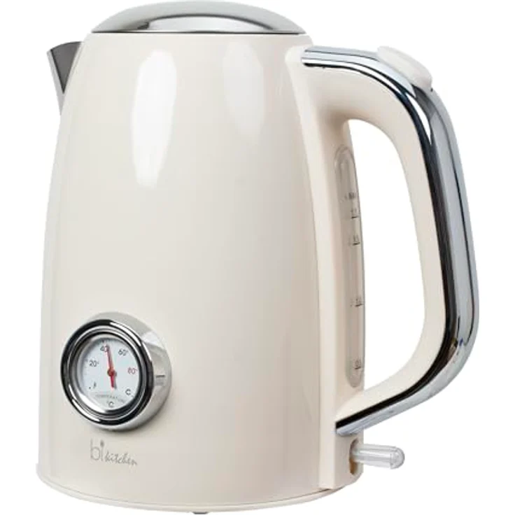 SILVA Schneider Wasserkocher Retro Style - Nostalgia 170, 1850-2200 Watt, 1,7 Liter, Edelstahlgehäuse, Wasserstandsanzeige, Wassertemperaturanzeige, automatische Abschaltung, 360° kabellos, Rot – Bild 3