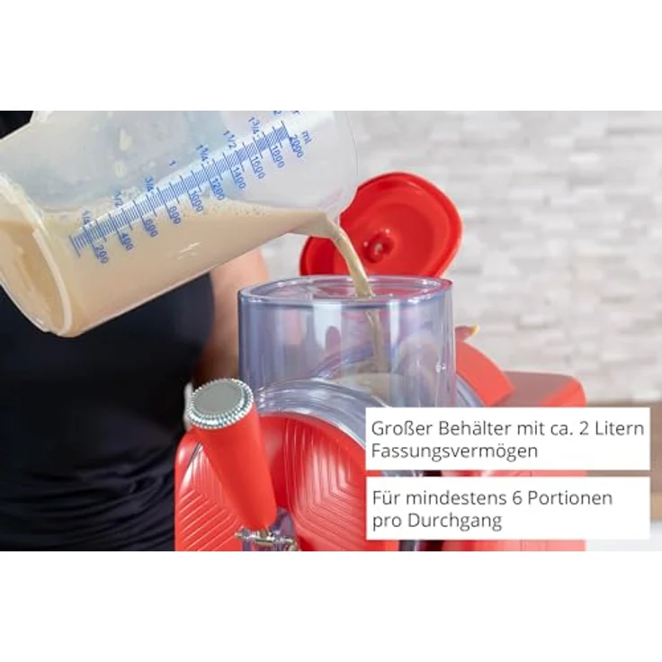 Unold 48953 Softeismaschine Sofie, Slush- und Softeis mit Kompressor, 2 L, 5 Programme, spülmaschinengeeigneter Behälter, rot – Bild 5