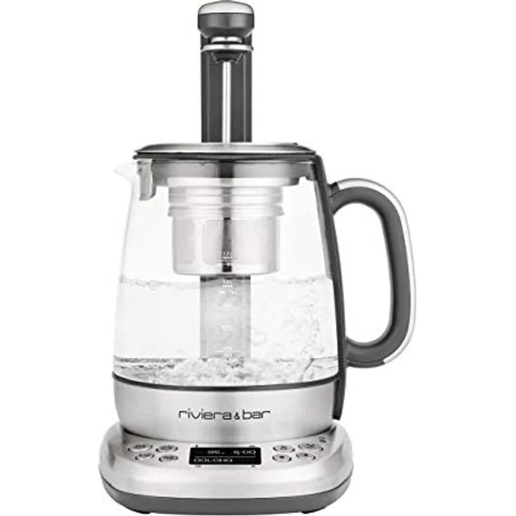 Riviera & Bar Cha Dao Expert Teekessel mit einstellbarer Temperatur, Hartglas und Edelstahl, 1,5 l, leiser Modus, optimaler Tee-Aufguss – Bild 3
