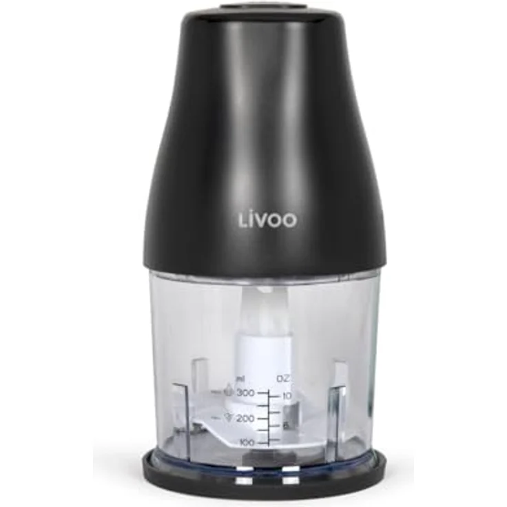 Livoo Zerkleinerer DOP244N, 300 ml, 400 W mit Turbo-Funktion, 2-in-1-Basis, Schwarz – Bild 1