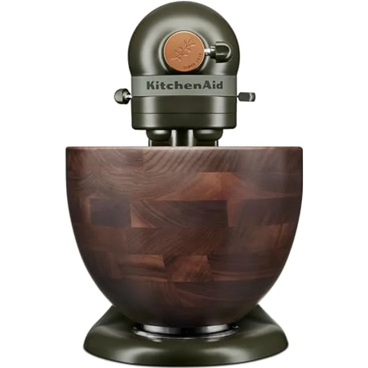 KitchenAid Artisan 4,7 Liter Küchenmaschine 5KSM180WSEEG- Design Edition: Evergreen, Walnussholzschüssel, Edelstahl-Rührwerkzeuge in Grün – Bild 5