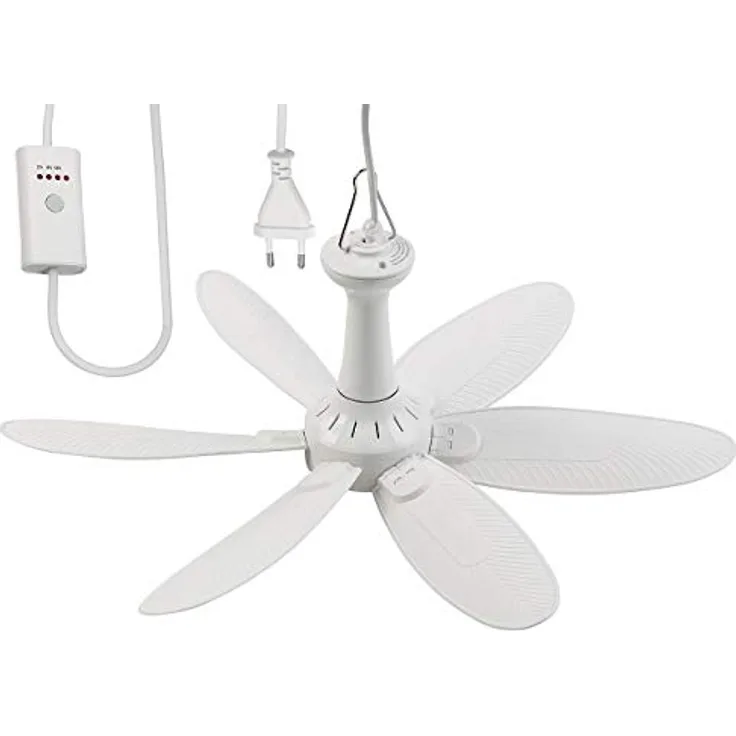 Sichler Haushaltsgeräte Deckenventilator VT-242.m, Mobiler 43 cm Ventilator mit 6 Flügeln, Timer und 7 W, ideal für Zuhause und Büro