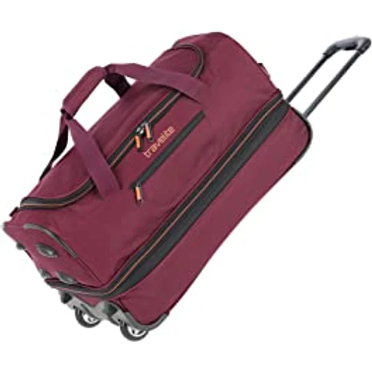 travelite 2-Rad Trolley Reisetasche Gr. S mit Dehnfalte, Gepäck Serie BASICS: Weichgepäck Reisetasche mit Rollen mit extra Volumen, 55 cm, 51 Liter (erweiterbar auf 64 Liter) – Bild 1