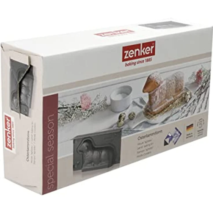 Zenker Lamm Backform, Lammform mit Antihaftbeschichtung für Ostern, Osterlamm-Backform (Kuchenform: ca.275x150x65 mm), Menge: 1 Stück Osterbackform – Bild 5