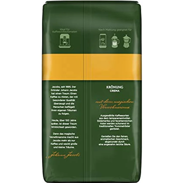 Jacobs Kaffeebohnen Krönung Crema, 4er Pack, 4 x 1 kg Bohnenkaffee – Bild 3