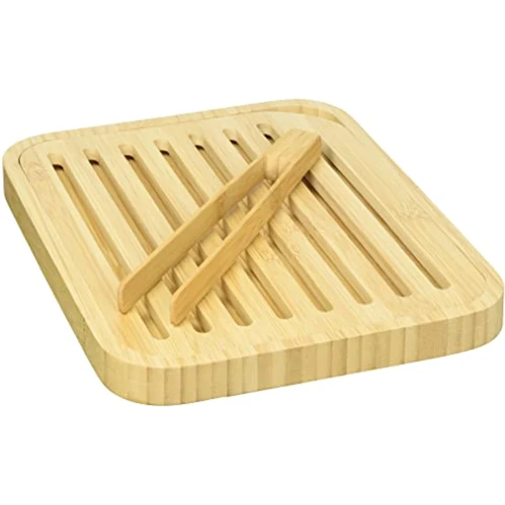 Pebbly nba055 Set Brotschneidebrett und Toastzange, Bambus beige 26 x 20 x 2 cm 2 Einheit (S) – Bild 2