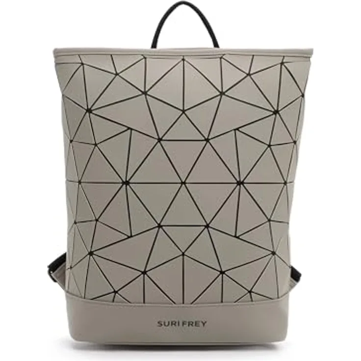 SURI FREY Freizeitrucksack Jessy-Lu, stylisches Design mit geometrischem Muster, Laptopfach und bequemer Rückenpolsterung
