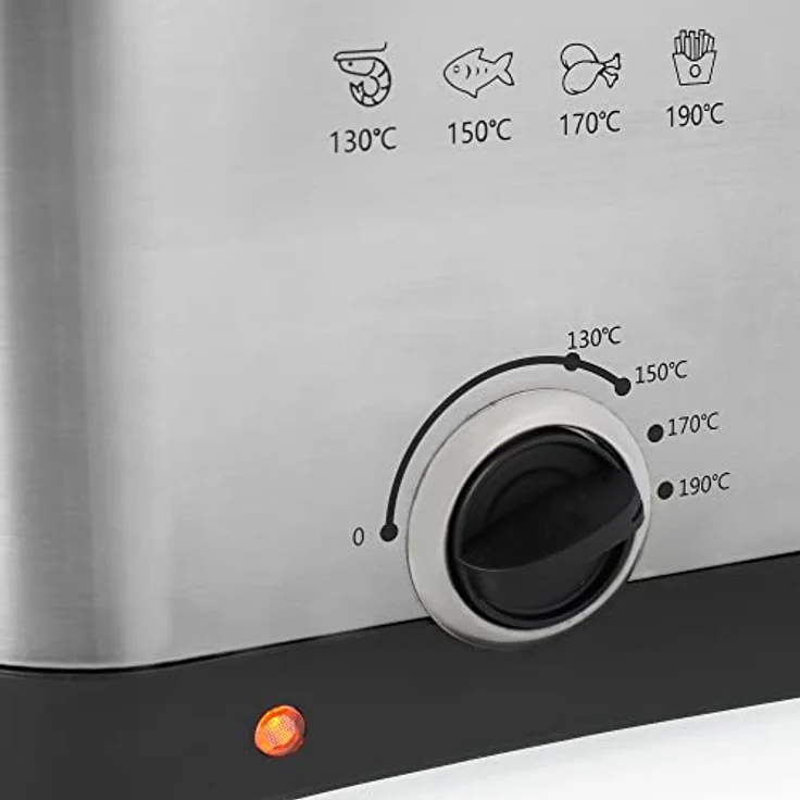 Princess Mini-Fritteuse 182612 – 1,5 L – 1000 W – für 400 g Pommes frites, Silber, Schwarz – Bild 5