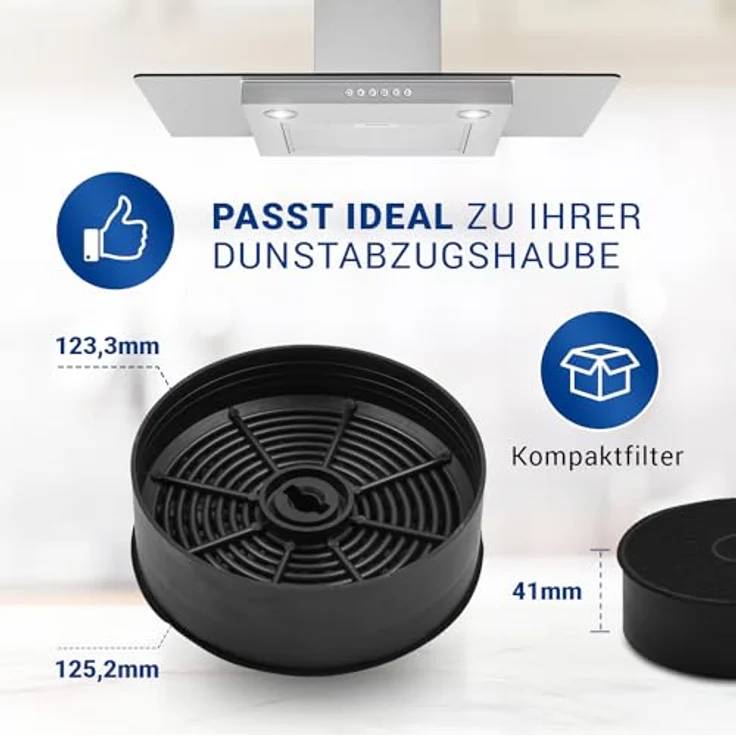 VIOKS Aktivkohlefilter Set, 4 Stk Ersatzfilter für Dunstabzugshaube AEG ECFB03 9029798809, geruchlos und langlebig – Bild 3