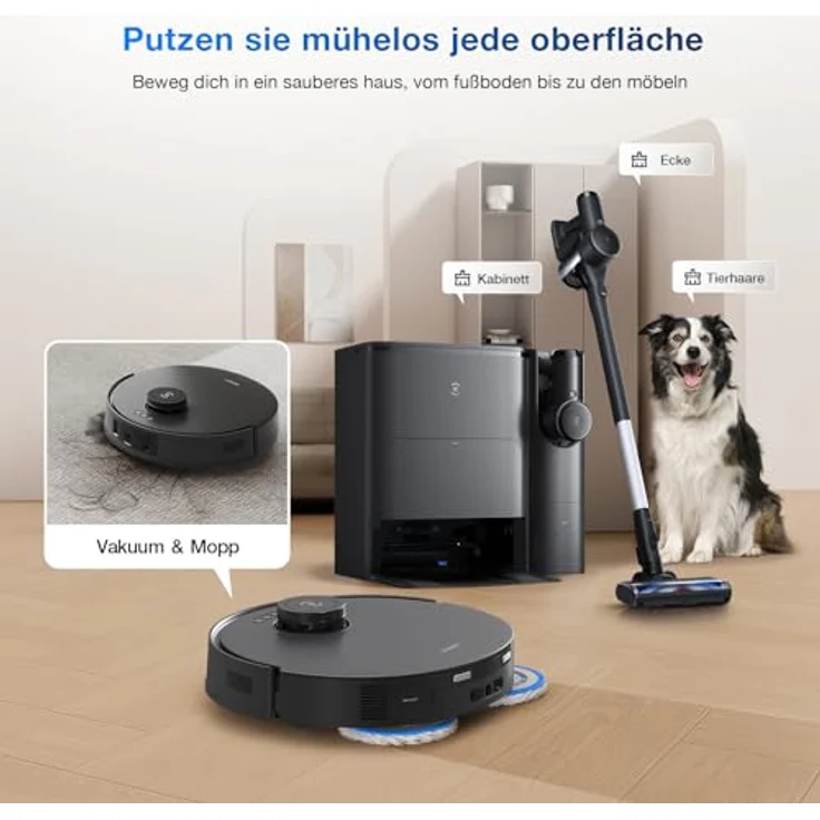 Ecovacs Deebot T30S COMBO COMPLETE black, Staubsauger Roboter, Schwarz – Bild 2