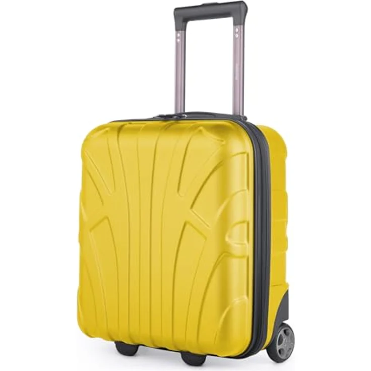 suitline Underseat Kabinentrolley 45x36x20 cm, Hartschalen Bordcase ABS, leicht 30 L, 2 Rollen, Teleskopgriff, für easyJet und Kurzreisen, Gelb – Bild 1