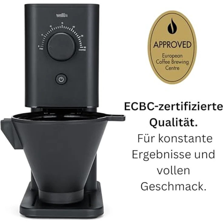 Wilfa Zense, Kaffeemühle mit 30 Mahlgraden und Stahlmahlwerken, Schwarz – Bild 5
