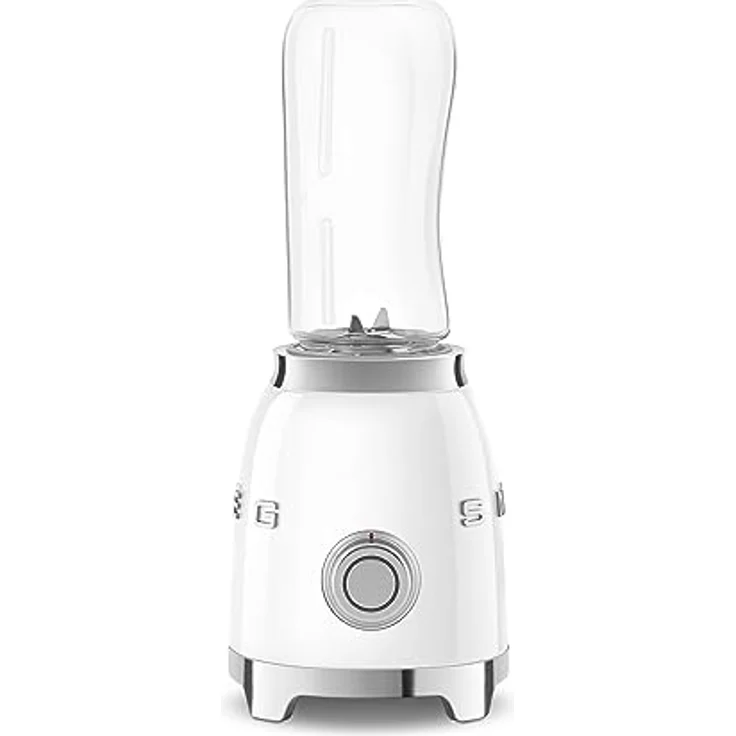 Smeg PBF01 Smoothiemaker, 300 Watt, inkl. 2 x 600 ml To-Go-Trinkflaschen, 2 Geschwindigkeiten, Edelstahl, weiß, Serie: PBF01 – Bild 2
