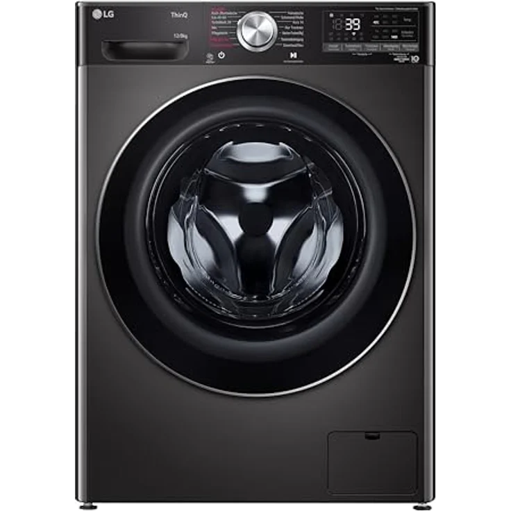 LG V9WD128H2B, Waschtrockner 12-8 kg, 1360 U/min, AI Direct Drive, Schnellwaschgang in 39 Min., mit Dampf, Black Stainless Steel – Bild 1