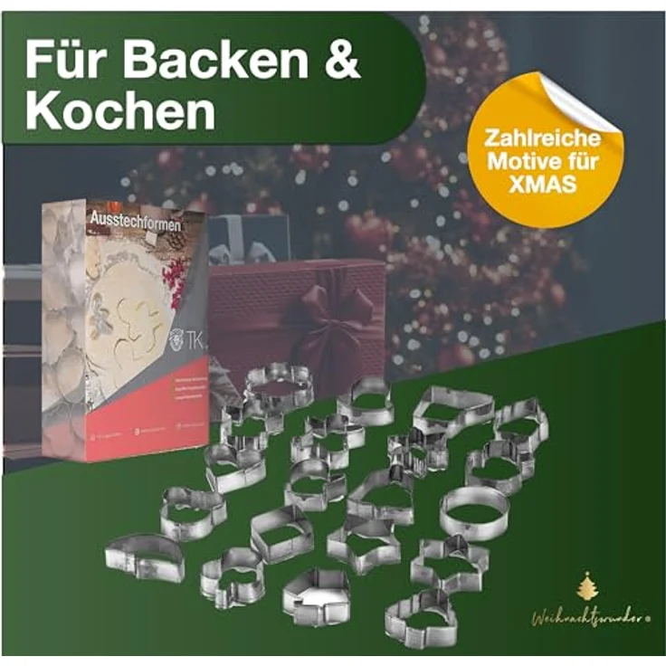 Weihnachtswunder® 100er Ausstechform Set - für Backen Weihnachten & XMAS - Steckform & Keksausstecher & Plätzchenausstecher & Ausstecher – Bild 2