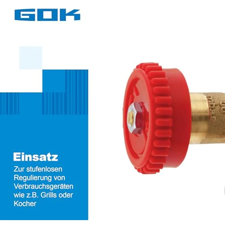 GOK Schlauch Gok Gasmengenventil 09-745 R1/4", Regulierventil mit Absperreinrichtung, DVGW-geprüft, 90° Drehung – Bild 5