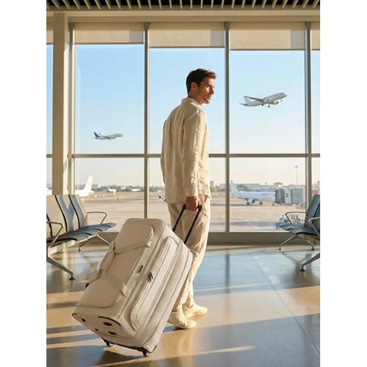 Redolz Duffle Essentials 2-Rollen Reisetasche 70 cm L mit Dehnfalte beige – Bild 4