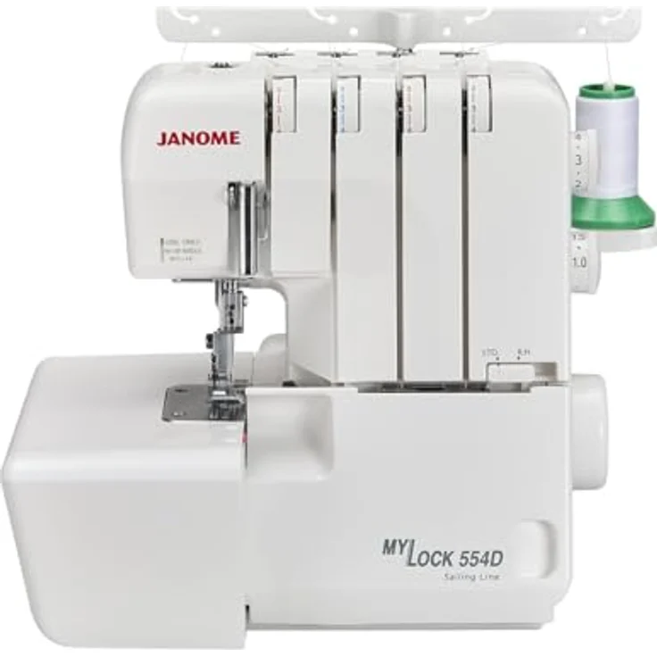 Janome My Lock 554D Sailing Line, Overlock-Nähmaschine mit 2-, 3- und 4-Faden-Optionen, farbcodierter Einfädelung und 8-Segment Transporteur – Bild 1