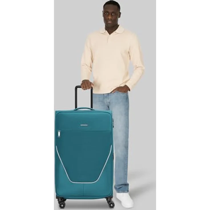 Stratic Weichgepäck-Trolley taska, 4 Rollen, Polyester, mit Zahlenschloss und Dehnfalte, schwarz – Bild 7