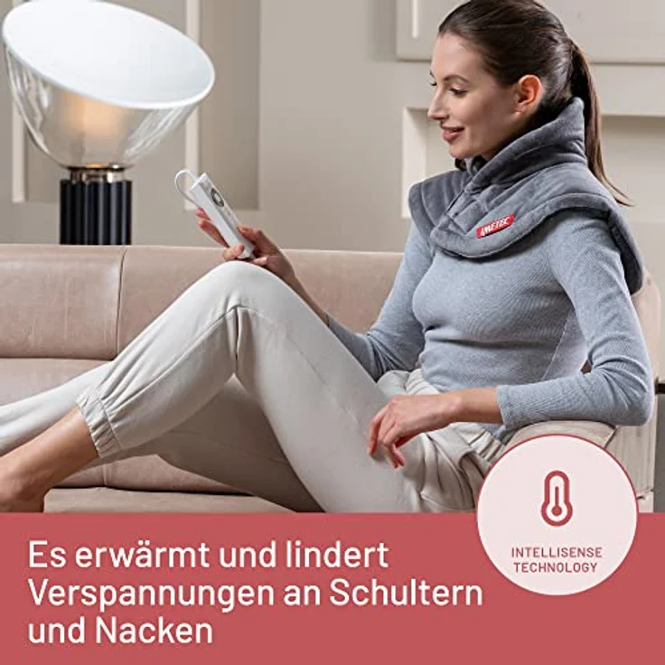Imetec Intellisense Cervical-Heizkissen für Hals und Schultern, Wärmekissen 47 x 52 cm, antiallergischer Stoff, 5 Temperaturen, Electro-Block-Sicherheitssystem, schnelles Erhitzen, maschinenwaschbar – Bild 2