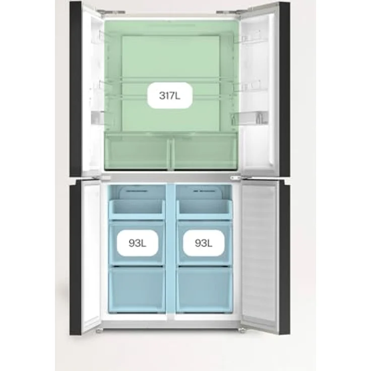 CREATE FRIDGE STUDIO CROSS DOOR 503, Kühlschrank mit 4 Türen, 503L, cremeweiß, No Frost, Urlaubsmodus, antibakterielle Behandlung, Touch-Elektronik, 170W – Bild 5