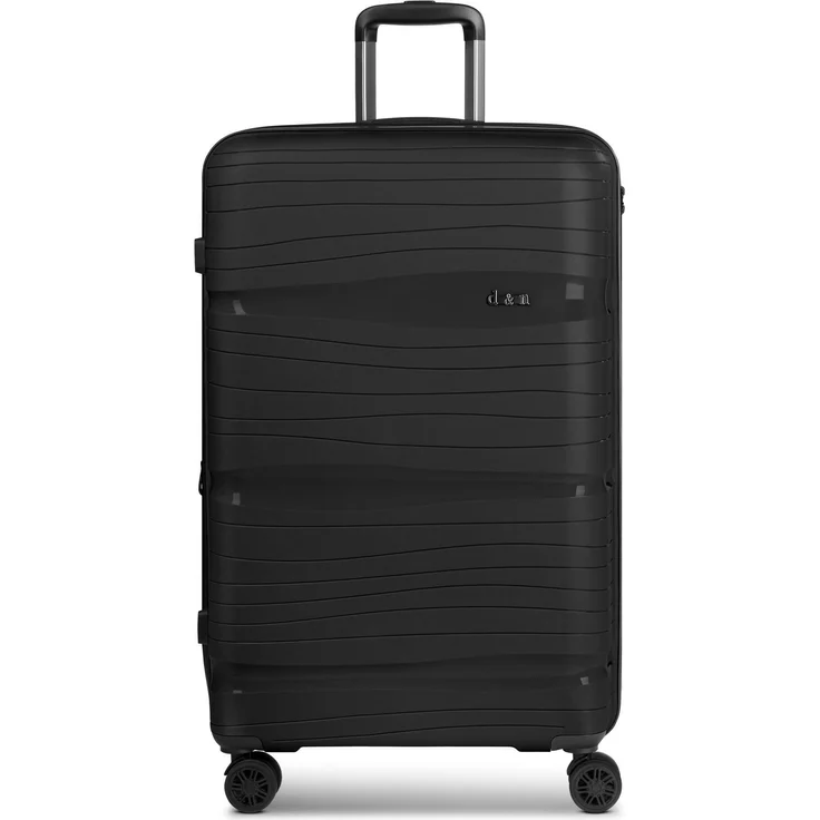 D&N Koffer Travel Line 4300-Plus 4 Rollen Trolley L 76 cm mit Dehnfalte Schwarz (96 l, XL) – Bild 1