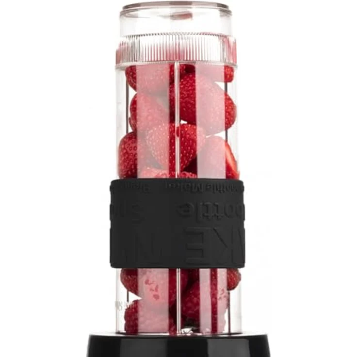 SWEISS Mini-Blender MOOV9, tragbarer Mixer mit 300 W, 2 Trinkflaschen à 570 ml, 4 Edelstahlklingen, spülmaschinengeeignet, Schwarz – Bild 3