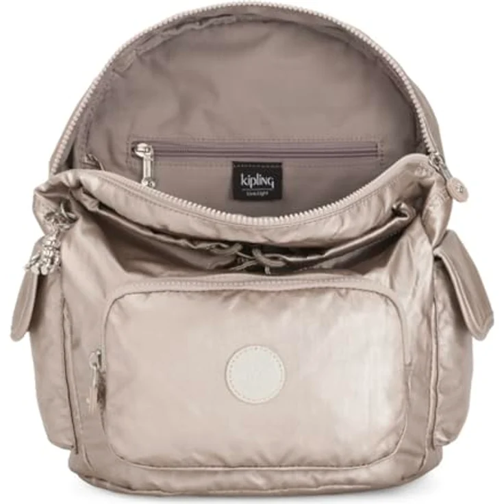 Kipling Basic Plus City Rucksack, 30 cm, roségold, 100% Polyamid, metallic glow – Bild 3