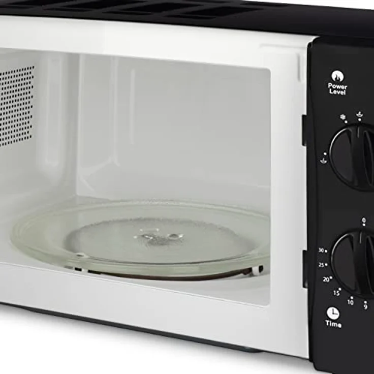 H.Koenig VIO6B Kompakte Mikrowelle, 20 l, Schwarz, leistungsstark 700 W, Drehteller 24,5 cm, Multifunktional, 5 Heizstufen und Auftaufunktion, Timer bis 30 Minuten, schnell, Arbeitsplatte – Bild 4