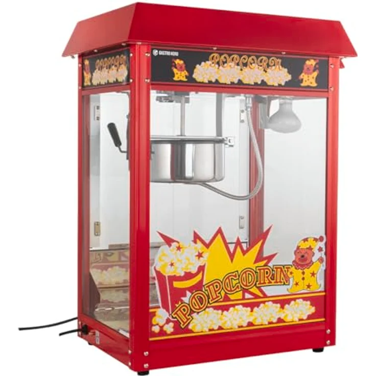 GastroHero Popcornmaschine groß, professionelle Popcornmaschine mit Überhitzungsschutz, Edelstahl-Design, optimale Kapazität für Gastronomie  – Bild 2