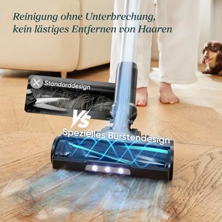 Levoit LVAC 200 Max Akku-Staubsauger mit HEPA-Filtersystem, motorisiertem Bodensaugkopf, Wandhalterung, für bis zu 100 m² – Bild 4