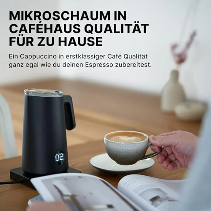 Subminimal Milchaufschäumer NanoFoamer Pro Gen2 Milchaufschäumer, Schwarz, 180ml Fassungsvermögen, 400 Watt, Lithium-Ionen Akku – Bild 3