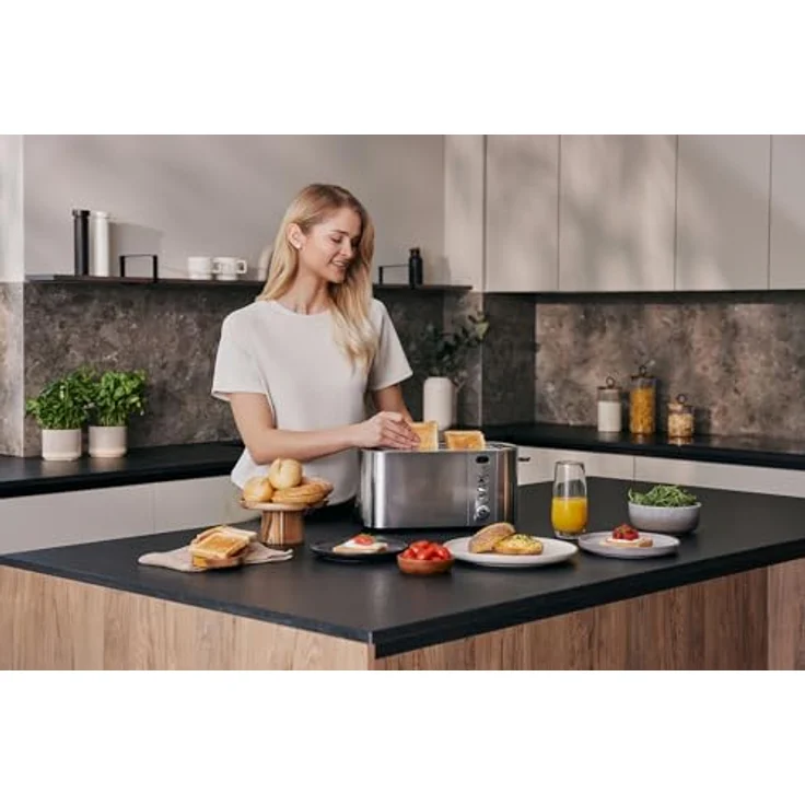 ZEEGMA TOSTEE CHEF Toaster, 1500 W, 4 Toasts, 6 Bräunungsstufen, Brötchenhalter, Auftau- und Aufwärmfunktion – Bild 9