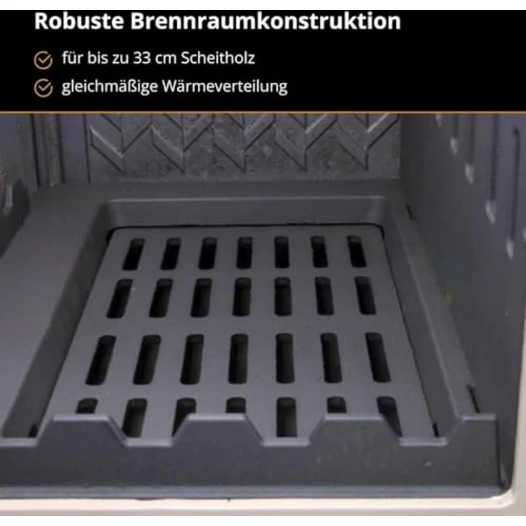 365 Küchenherd Cook Lite, emailliert in Beige, 8,5 kW Gusseisen mit Sichtscheibe und Thermometer – Bild 5